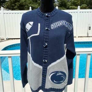 Vintage Penn State Nittany Lions Birch Bros. Button Front Cardigan Sweater Large